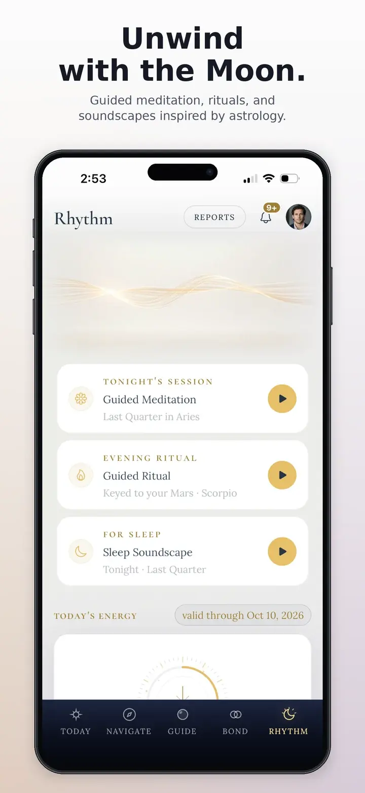 Rhythm tab in the Shymea app