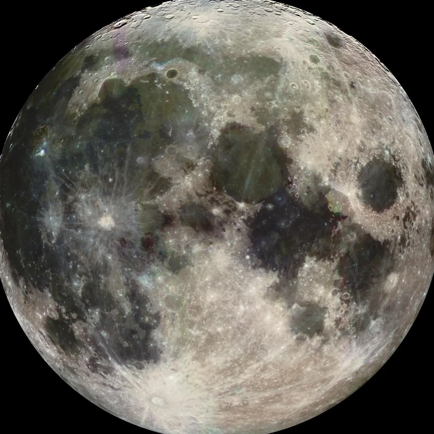 The Moon's near side, photographed by the Galileo spacecraft on its way to Jupiter