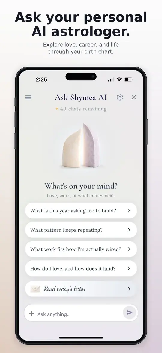 Ask Shymea AI: questions answered from your birth chart
