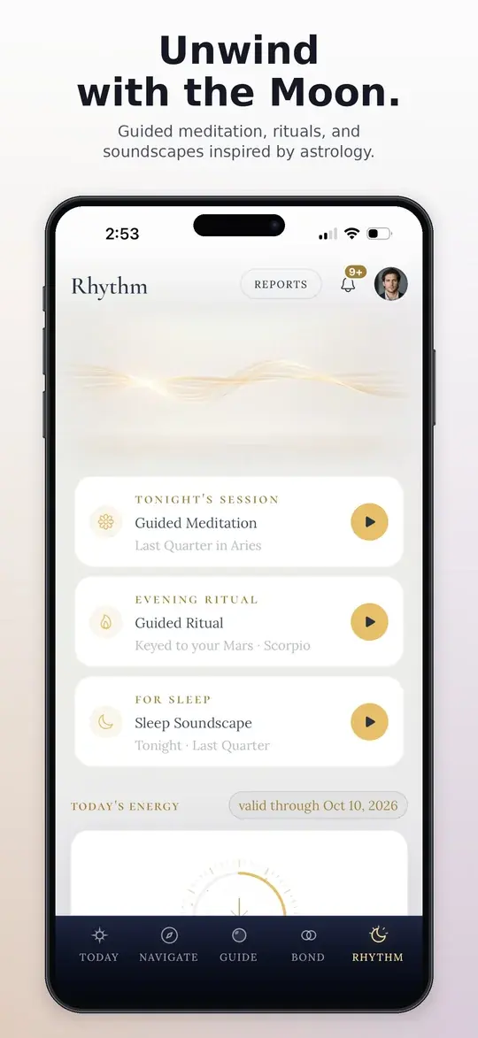 Rhythm: guided meditation, ritual and sleep soundscapes timed to the Moon