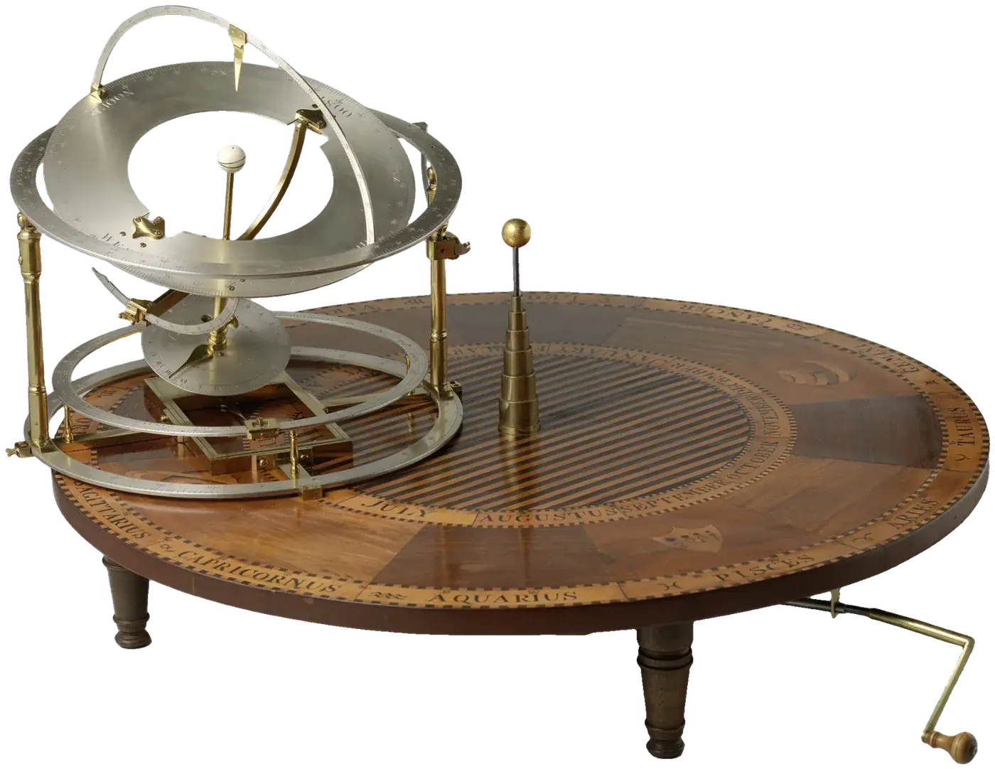 Antique table orrery showing the Sun, Earth and Moon