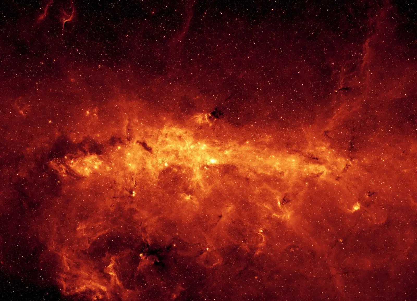 Spitzer infrared view of the dusty, glowing centre of the Milky Way
